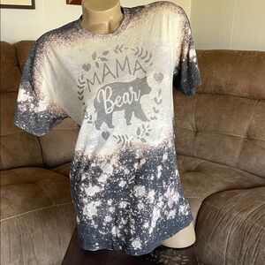 🐻 Mama Bear Graphic Bleach Tee | Size Medium – Cute & Comfy